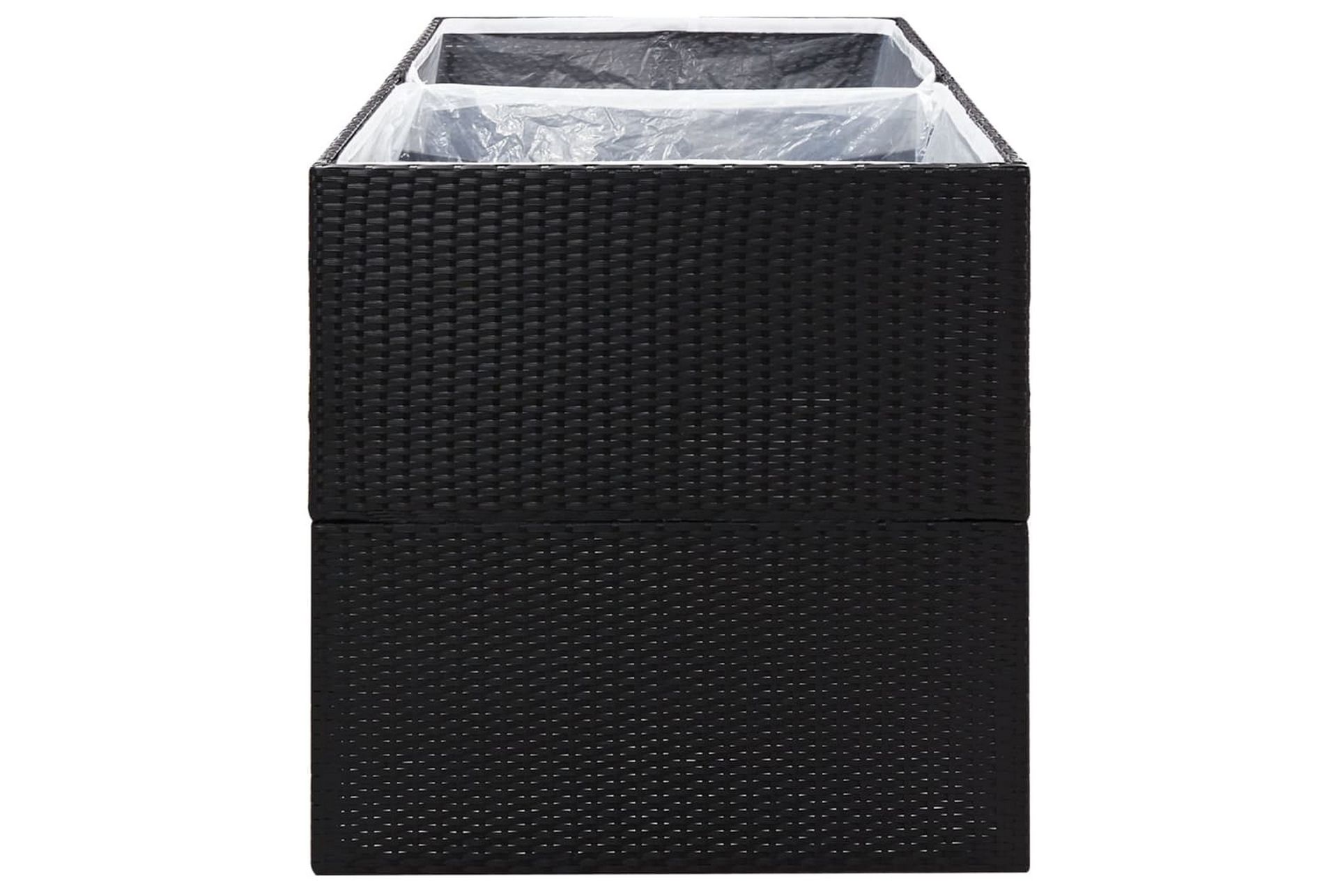 Kukkalaatikko musta 157x80x80 cm polyrottinki - Musta - Puutarhakalusteet - Tarvikkeet ulos - Muut puutarhatarvikkeet - Ruukut ulkokäyttöön