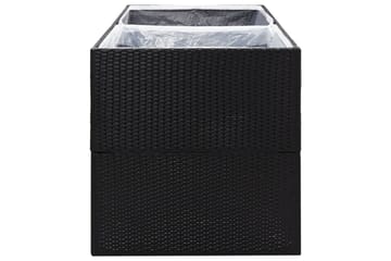 Kukkalaatikko musta 157x80x80 cm polyrottinki - Musta - Puutarhakalusteet - Tarvikkeet ulos - Muut puutarhatarvikkeet - Ruukut ulkokäyttöön