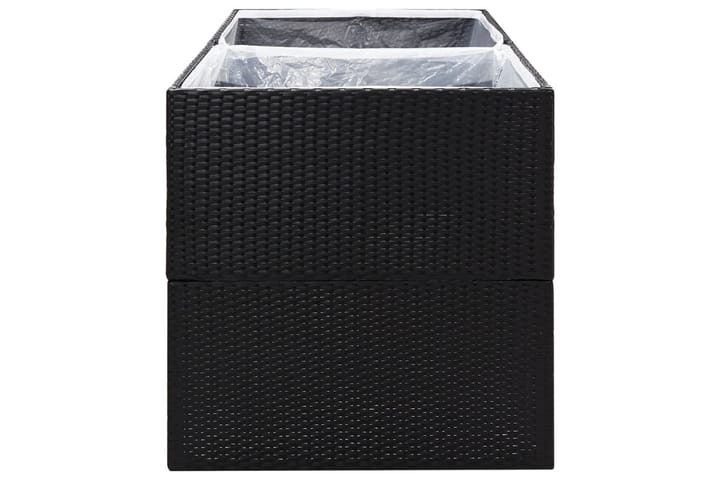 Kukkalaatikko musta 157x80x80 cm polyrottinki - Musta - Ruukut ulkokäyttöön - Kukkalaatikko