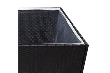 Kukkalaatikko musta 157x80x80 cm polyrottinki - Musta - Puutarhakalusteet - Tarvikkeet ulos - Muut puutarhatarvikkeet - Ruukut ulkokäyttöön