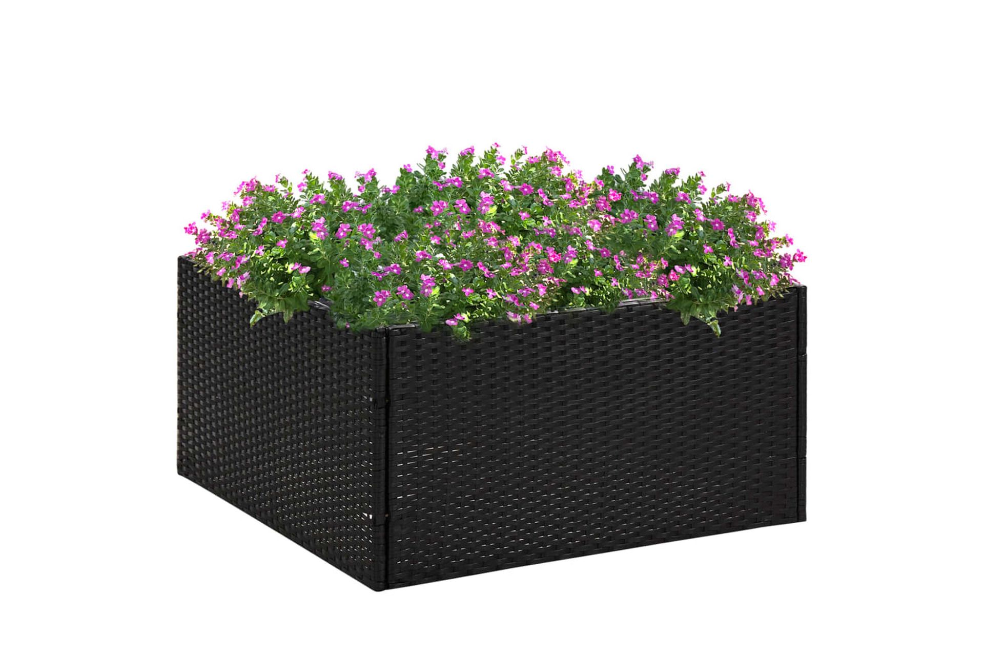 Kukkalaatikko musta 80x80x40 cm polyrottinki - Musta - Puutarhakalusteet - Tarvikkeet ulos - Muut puutarhatarvikkeet - Ruukut ulkokäyttöön