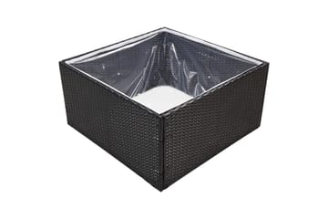 Kukkalaatikko musta 80x80x40 cm polyrottinki - Musta - Puutarhakalusteet - Tarvikkeet ulos - Muut puutarhatarvikkeet - Ruukut ulkokäyttöön