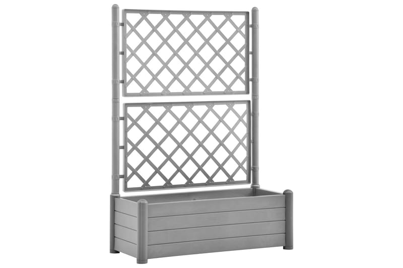Kukkalaatikko säleiköllä 100x43x142 cm PP kivenharmaa - Harmaa - Puutarhakalusteet - Tarvikkeet ulos - Muut puutarhatarvikkeet - Ruukut ulkokäyttöön