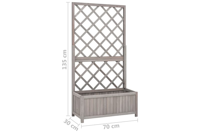 Kukkalaatikko säleiköllä harmaa 70x30x135 cm täysi kuusi - Puutarhakalusteet - Tarvikkeet ulos - Muut puutarhatarvikkeet - Ruukut ulkokäyttöön