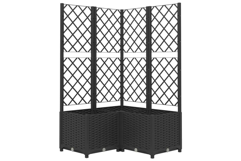 Kukkalaatikko säleiköllä musta 80x80x136 cm PP - Musta - Puutarhakalusteet - Tarvikkeet ulos - Muut puutarhatarvikkeet - Ruukut ulkokäyttöön
