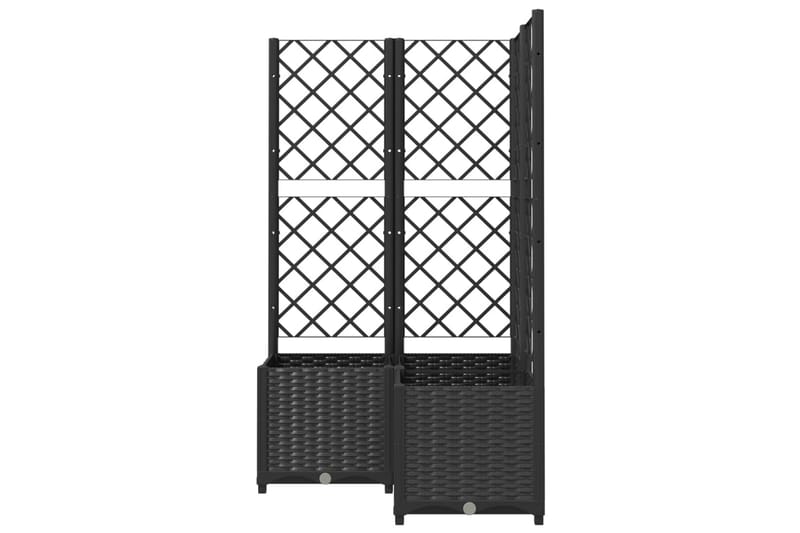 Kukkalaatikko säleiköllä musta 80x80x136 cm PP - Musta - Puutarhakalusteet - Tarvikkeet ulos - Muut puutarhatarvikkeet - Ruukut ulkokäyttöön