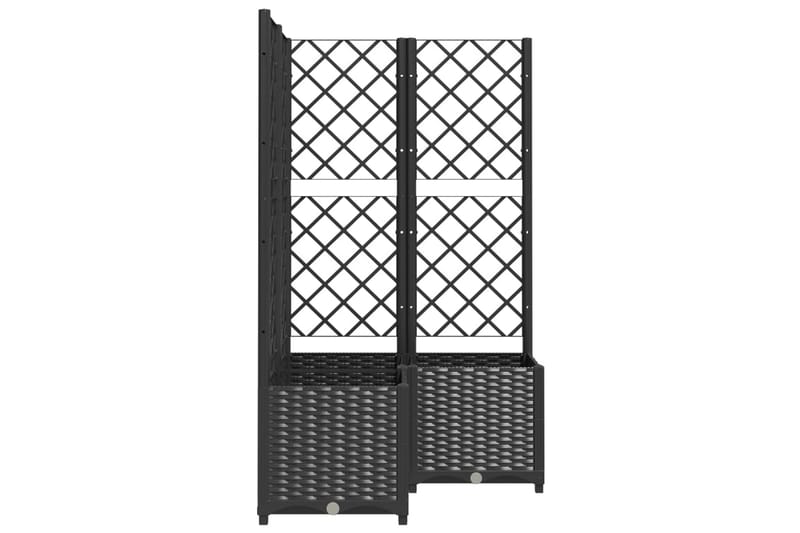 Kukkalaatikko säleiköllä musta 80x80x136 cm PP - Musta - Puutarhakalusteet - Tarvikkeet ulos - Muut puutarhatarvikkeet - Ruukut ulkokäyttöön