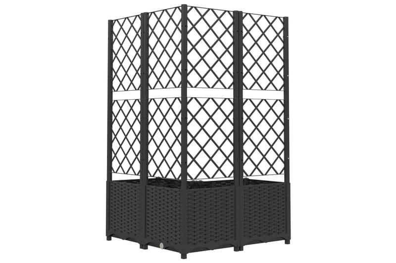 Kukkalaatikko säleiköllä musta 80x80x136 cm PP - Musta - Puutarhakalusteet - Tarvikkeet ulos - Muut puutarhatarvikkeet - Ruukut ulkokäyttöön