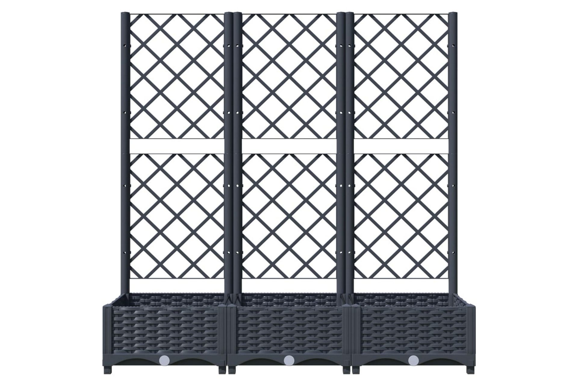 Kukkalaatikko säleiköllä tummanharmaa 120x40x121,5 cm PP - Harmaa - Puutarhakalusteet - Tarvikkeet ulos - Muut puutarhatarvikkeet - Ruukut ulkokäyttöön