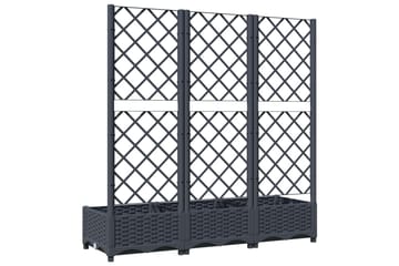 Kukkalaatikko säleiköllä tummanharmaa 120x40x121,5 cm PP - Harmaa - Puutarhakalusteet - Tarvikkeet ulos - Muut puutarhatarvikkeet - Ruukut ulkokäyttöön