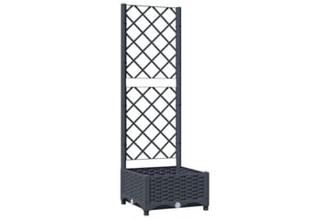 Kukkalaatikko säleiköllä tummanharmaa 40x40x121,5 cm PP - Harmaa - Puutarhakalusteet - Tarvikkeet ulos - Muut puutarhatarvikkeet - Ruukut ulkokäyttöön
