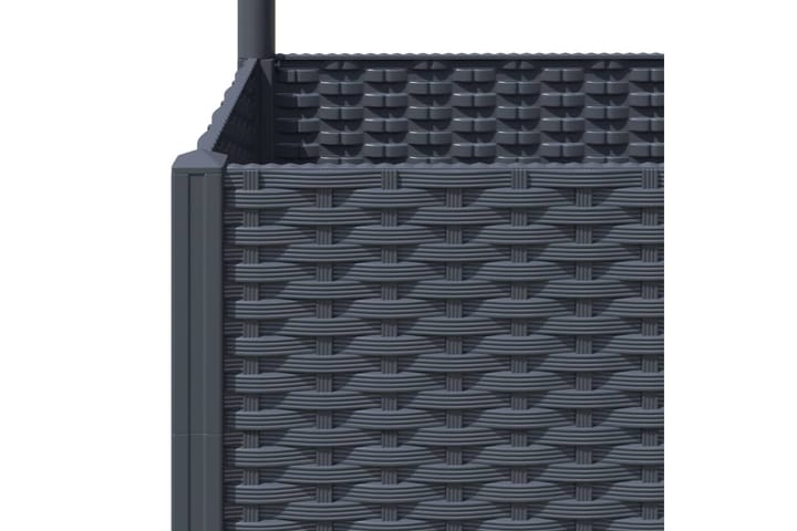 Kukkalaatikko säleiköllä tummanharmaa 40x40x136 cm PP - Harmaa - Ruukut ulkokäyttöön - Kukkalaatikko