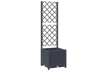 Kukkalaatikko säleiköllä tummanharmaa 40x40x136 cm PP - Harmaa - Puutarhakalusteet - Tarvikkeet ulos - Muut puutarhatarvikkeet - Ruukut ulkokäyttöön