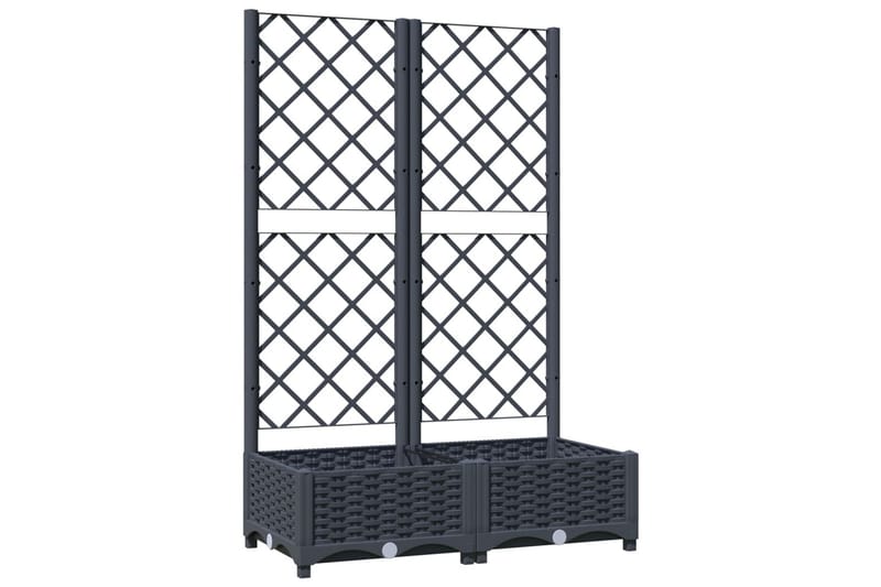 Kukkalaatikko säleiköllä tummanharmaa 80x40x121,5 cm PP - Harmaa - Puutarhakalusteet - Tarvikkeet ulos - Muut puutarhatarvikkeet - Ruukut ulkokäyttöön
