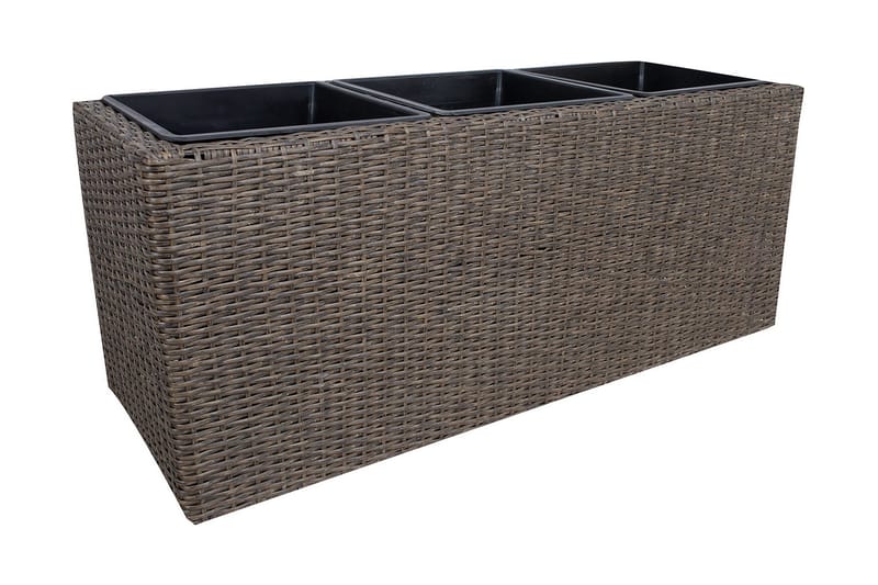 Kukkalaatikko Wicker 110x39xH45 cm Tummanruskea, undefined