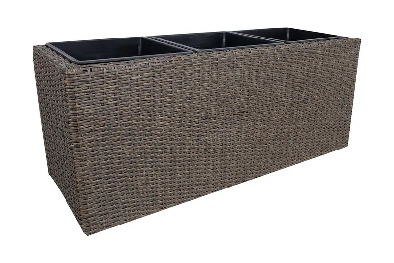 Kukkalaatikko Wicker 110x39xH45 cm Tummanruskea, undefined