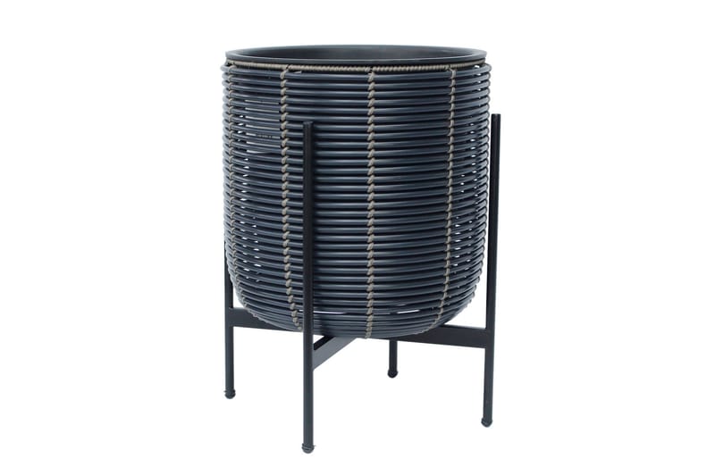 Kukkaruukku Wicker Telineellä 38x38xH49 cm Musta, undefined