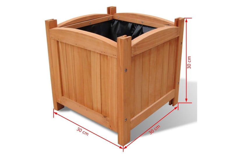 Puinen korotettu kukkalaatikko 30 x 30 x 30 cm 2 sarja - Ruskea - Puutarhakalusteet - Tarvikkeet ulos - Muut puutarhatarvikkeet - Ruukut ulkokäyttöön