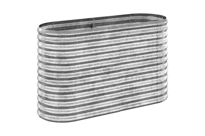 Puutarhakukkalaatikko jauhemaalattu teräs 114x40x68 cm hopea - Hopea - Ruukut ulkokäyttöön - Kukkalaatikko