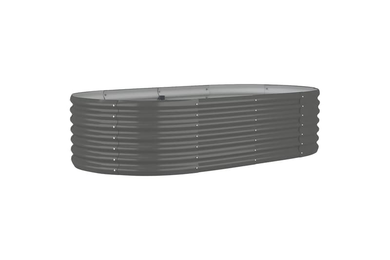 Puutarhakukkalaatikko jauhemaalattu teräs 152x80x36 cm harma - Harmaa - Puutarhakalusteet - Tarvikkeet ulos - Muut puutarhatarvikkeet - Ruukut ulkokäyttöön