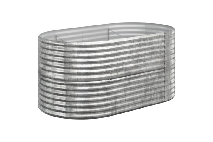 Puutarhakukkalaatikko jauhemaalattu teräs 152x80x68 cm hopea - Hopea - Ruukut ulkokäyttöön - Kukkalaatikko