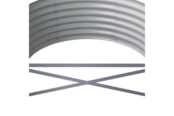 Puutarhakukkalaatikko jauhemaalattu teräs 224x80x36 cm hopea - Hopea - Ruukut ulkokäyttöön - Kukkalaatikko