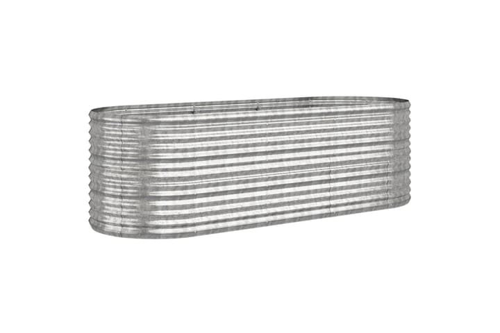 Puutarhakukkalaatikko jauhemaalattu teräs 224x80x68 cm hopea - Hopea - Ruukut ulkokäyttöön - Kukkalaatikko