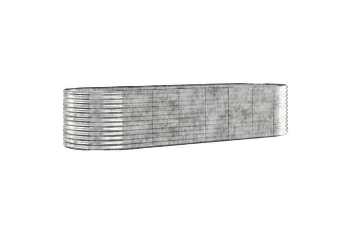 Puutarhakukkalaatikko jauhemaalattu teräs 322x100x68 cm hope - Hopea - Ruukut ulkokäyttöön - Kukkalaatikko