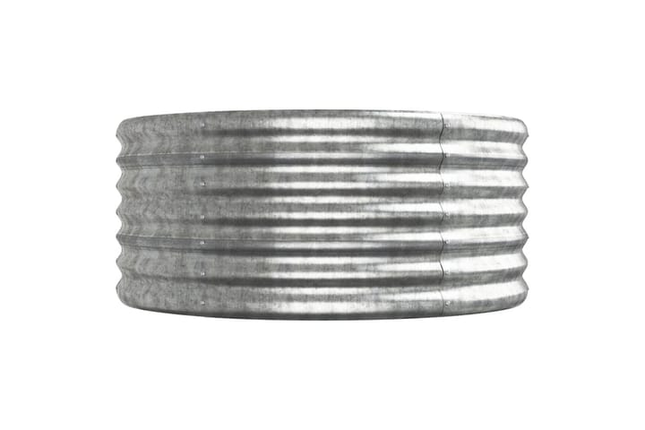 Puutarhakukkalaatikko jauhemaalattu teräs 368x80x36 cm hopea - Hopea - Ruukut ulkokäyttöön - Kukkalaatikko