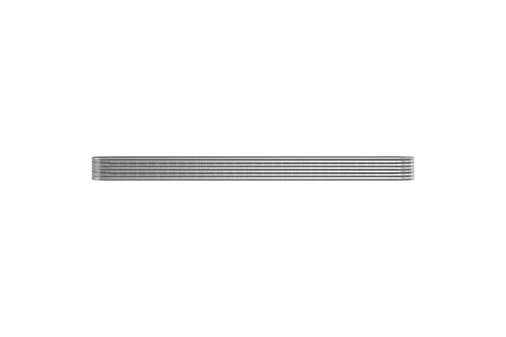 Puutarhakukkalaatikko jauhemaalattu teräs 512x80x36 cm hopea - Hopea - Ruukut ulkokäyttöön - Kukkalaatikko
