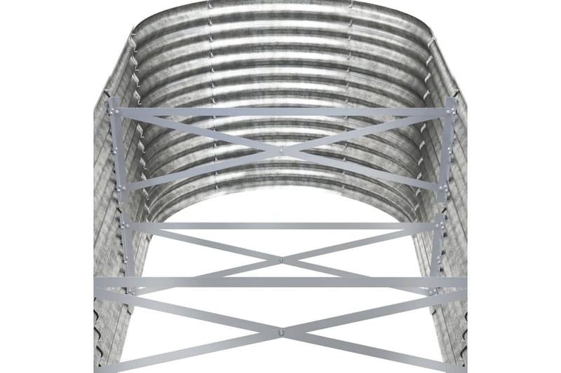 Puutarhakukkalaatikko jauhemaalattu teräs 512x80x68 cm hopea - Hopea - Ruukut ulkokäyttöön - Kukkalaatikko