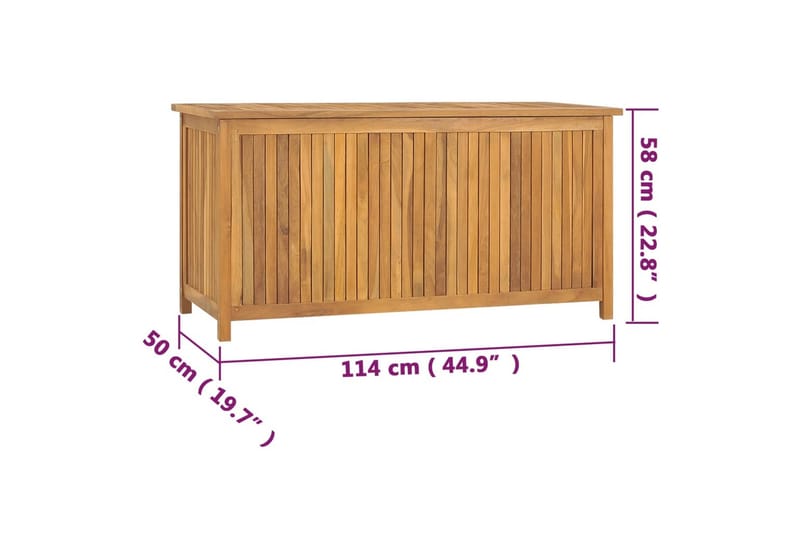 Puutarhalaatikko 114x50x58 cm täysi tiikki - Ruskea - Ruukut ulkokäyttöön - Kukkalaatikko