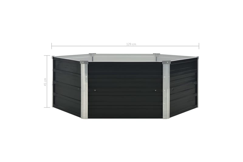 Puutarhalaatikko 129x129x45 cm galvanoitu teräs antrasiitti - Antrasiitti - Puutarhakalusteet - Tarvikkeet ulos - Muut puutarhatarvikkeet - Ruukut ulkokäyttöön