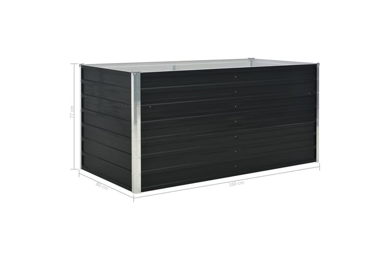 Puutarhalaatikko 160x80x77cm galvanoitu teräs antrasiitti - Antrasiitti - Puutarhakalusteet - Tarvikkeet ulos - Muut puutarhatarvikkeet - Ruukut ulkokäyttöön