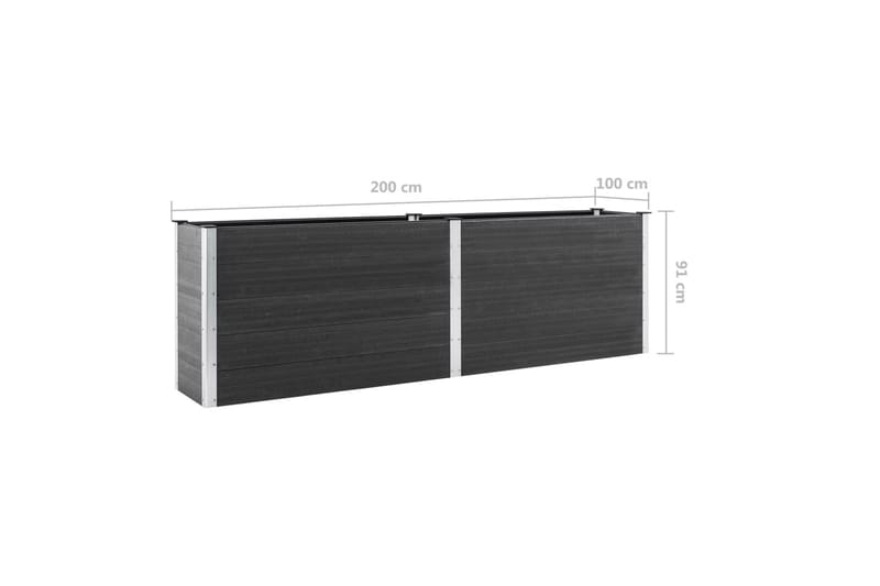 Puutarhan korotettu kukkalaatikko 200x100x91 cm WPC harmaa - Harmaa - Puutarhakalusteet - Tarvikkeet ulos - Muut puutarhatarvikkeet - Ruukut ulkokäyttöön