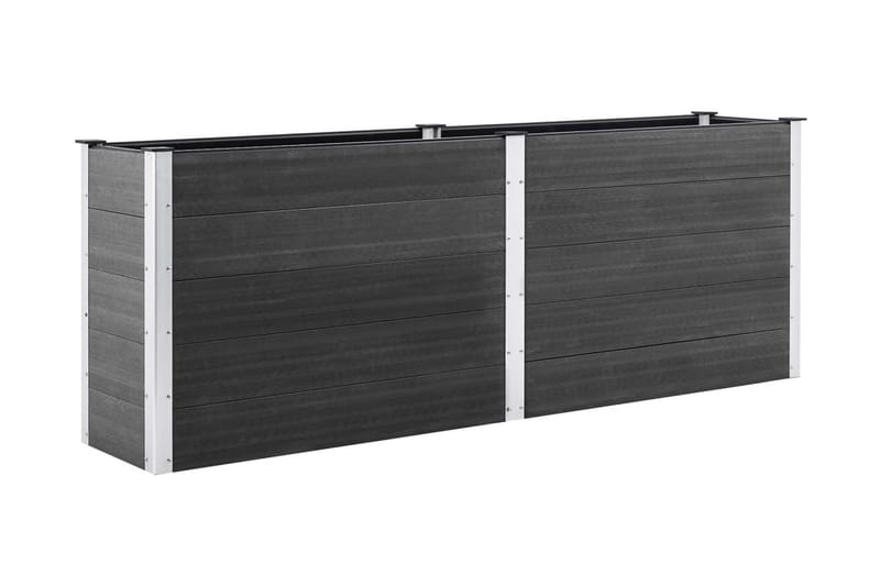 Puutarhan korotettu kukkalaatikko 250x100x91 cm WPC harmaa - Harmaa - Puutarhakalusteet - Tarvikkeet ulos - Muut puutarhatarvikkeet - Ruukut ulkokäyttöön