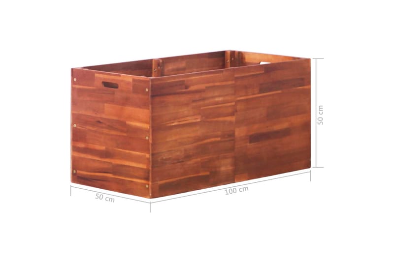 Puutarhan korotettu kukkalaatikko akaasiapuu 100x50x50 cm - Ruskea - Puutarhakalusteet - Tarvikkeet ulos - Muut puutarhatarvikkeet - Ruukut ulkokäyttöön