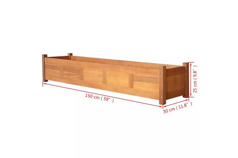 Puutarhan korotettu kukkalaatikko akaasiapuu 150x30x25 cm - Ruskea - Puutarhakalusteet - Tarvikkeet ulos - Muut puutarhatarvikkeet - Ruukut ulkokäyttöön