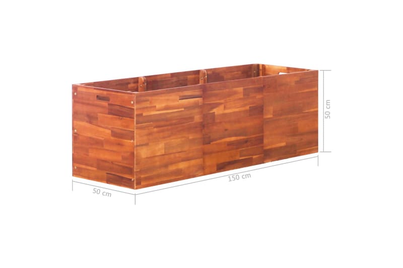 Puutarhan korotettu kukkalaatikko akaasiapuu 150x50x50 cm - Ruskea - Puutarhakalusteet - Tarvikkeet ulos - Muut puutarhatarvikkeet - Ruukut ulkokäyttöön