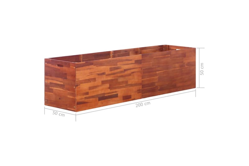 Puutarhan korotettu kukkalaatikko akaasiapuu 200x50x50 cm - Ruskea - Puutarhakalusteet - Tarvikkeet ulos - Muut puutarhatarvikkeet - Ruukut ulkokäyttöön