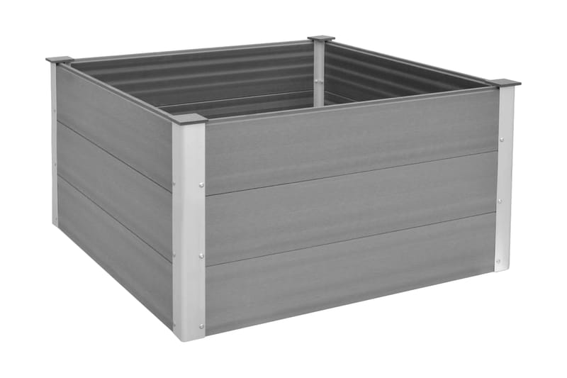 Puutarhan korotettu kukkalaatikko WPC 100x100x54 cm Harmaa - Harmaa - Puutarhakalusteet - Tarvikkeet ulos - Muut puutarhatarvikkeet - Ruukut ulkokäyttöön