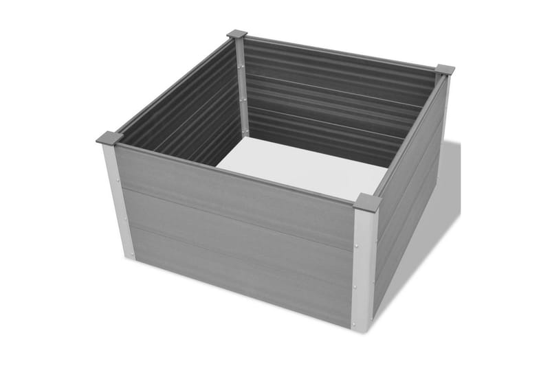Puutarhan korotettu kukkalaatikko WPC 100x100x54 cm Harmaa - Harmaa - Puutarhakalusteet - Tarvikkeet ulos - Muut puutarhatarvikkeet - Ruukut ulkokäyttöön