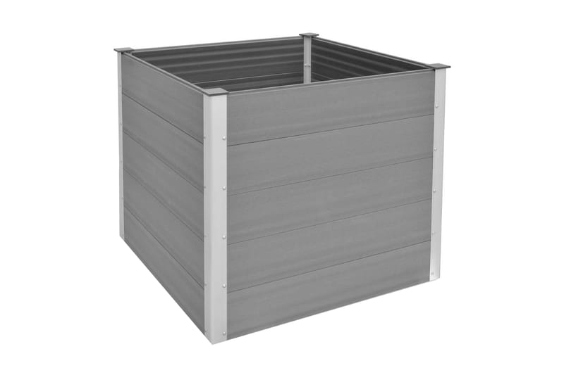 Puutarhan korotettu kukkalaatikko WPC 100x100x91 cm Harmaa - Harmaa - Puutarhakalusteet - Tarvikkeet ulos - Muut puutarhatarvikkeet - Ruukut ulkokäyttöön