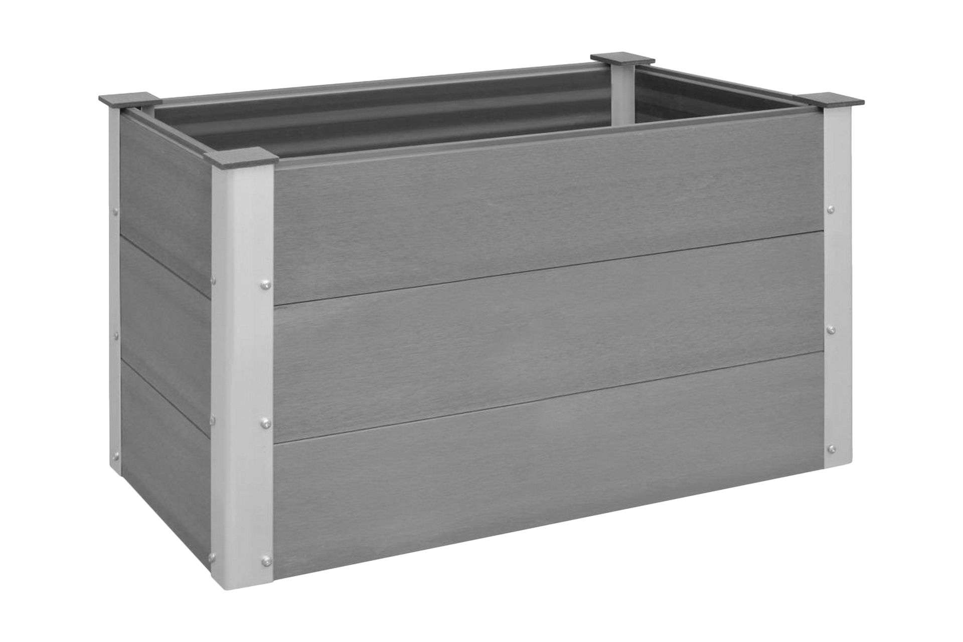 Puutarhan korotettu kukkalaatikko WPC 100x50x54 cm Harmaa - Harmaa - Puutarhakalusteet - Tarvikkeet ulos - Muut puutarhatarvikkeet - Ruukut ulkokäyttöön