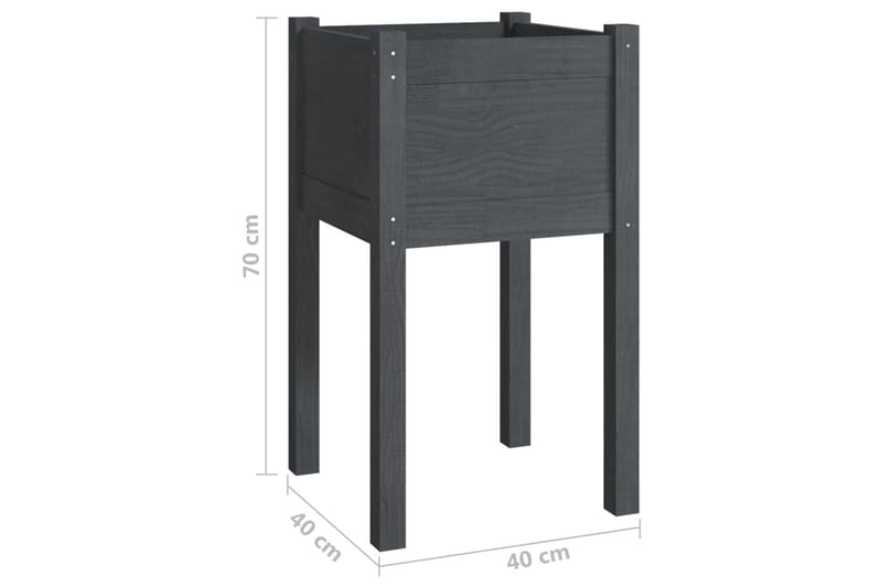 Puutarhan kukkalaatikko harmaa 40x40x70cm täysi mänty - Harmaa - Puutarhakalusteet - Tarvikkeet ulos - Muut puutarhatarvikkeet - Ruukut ulkokäyttöön