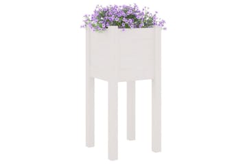 Puutarhan kukkalaatikko valkoinen 31x31x70 cm täysi mänty - Valkoinen - Puutarhakalusteet - Tarvikkeet ulos - Muut puutarhatarvikkeet - Ruukut ulkokäyttöön
