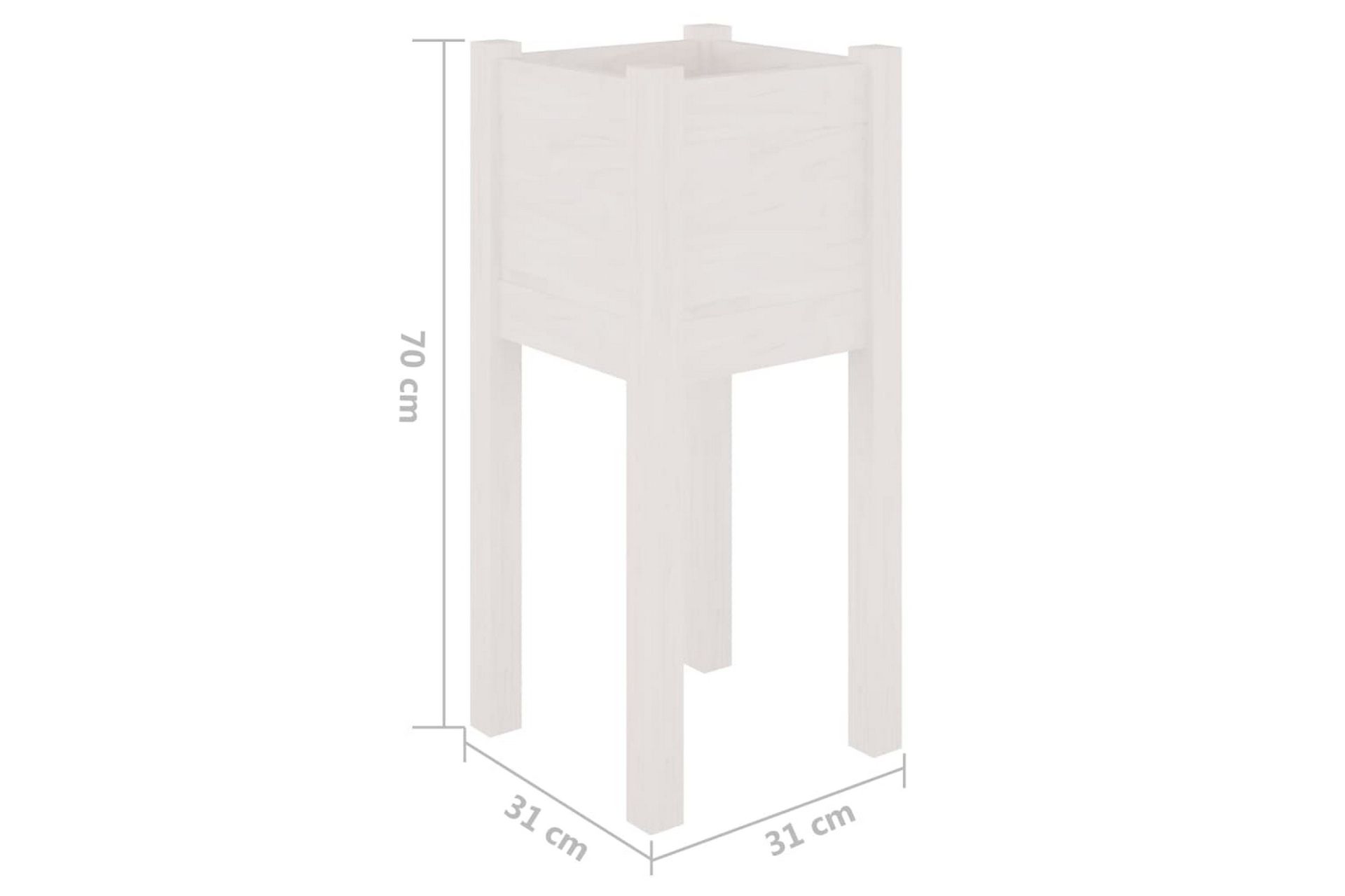 Puutarhan kukkalaatikko valkoinen 31x31x70 cm täysi mänty - Valkoinen - Puutarhakalusteet - Tarvikkeet ulos - Muut puutarhatarvikkeet - Ruukut ulkokäyttöön