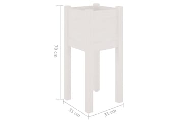 Puutarhan kukkalaatikko valkoinen 31x31x70 cm täysi mänty - Valkoinen - Puutarhakalusteet - Tarvikkeet ulos - Muut puutarhatarvikkeet - Ruukut ulkokäyttöön