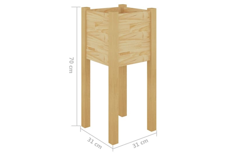 Puutarhan kukkalaatikot 2 kpl 31x31x70 cm täysi mänty - Ruskea - Ruukut ulkokäyttöön - Kukkalaatikko