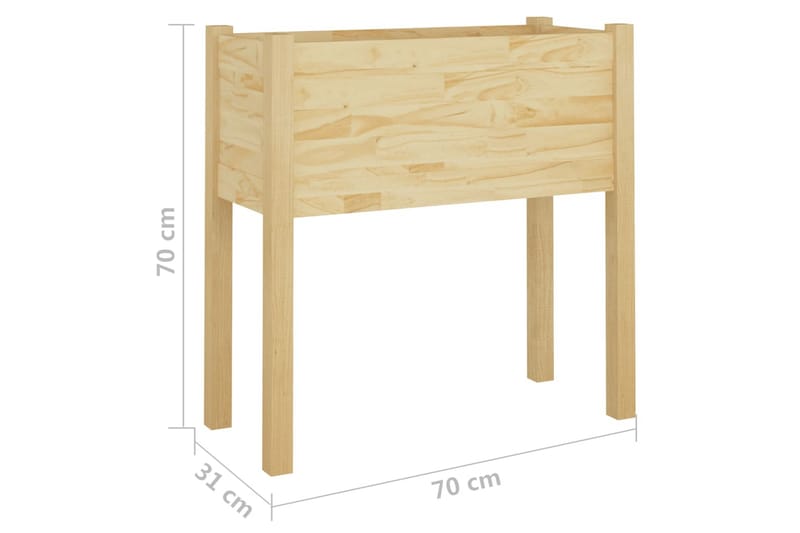 Puutarhan kukkalaatikot 2 kpl 70x31x70 cm täysi mänty - Ruskea - Puutarhakalusteet - Tarvikkeet ulos - Muut puutarhatarvikkeet - Ruukut ulkokäyttöön
